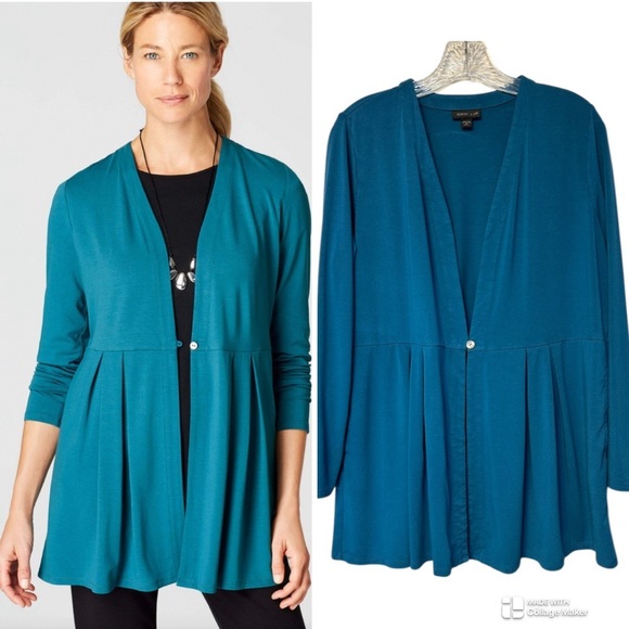 J. Jill wearever collection cyan blue cardigan - Picture 1 of 8